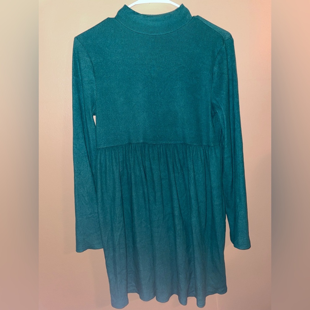 SO Teal Long Sleeve Dress